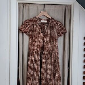 Christy Dawn brown flower print Dawn dress, like new